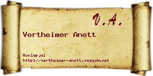 Vertheimer Anett névjegykártya